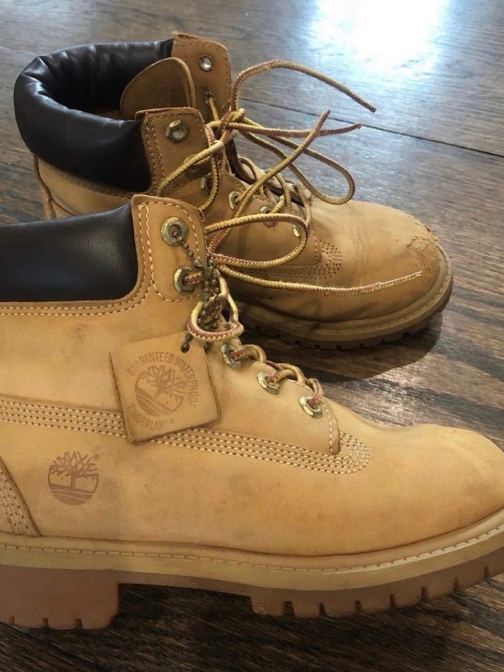 Little Boys Timberland Wheat/Tan Leather Work Boots Size 13
